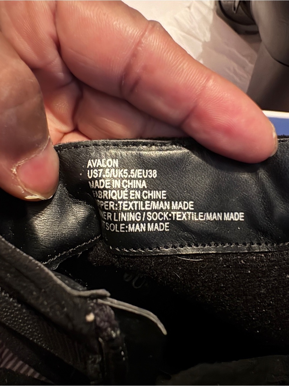 Avalon Black Women's Ankle Boot with Text Label
